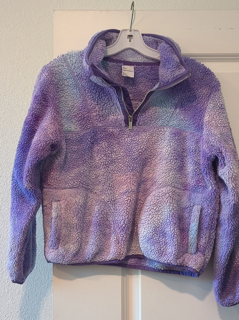 all in motion Purple Lavender Tie-Dye Sherpa Half-Zip Pullover
